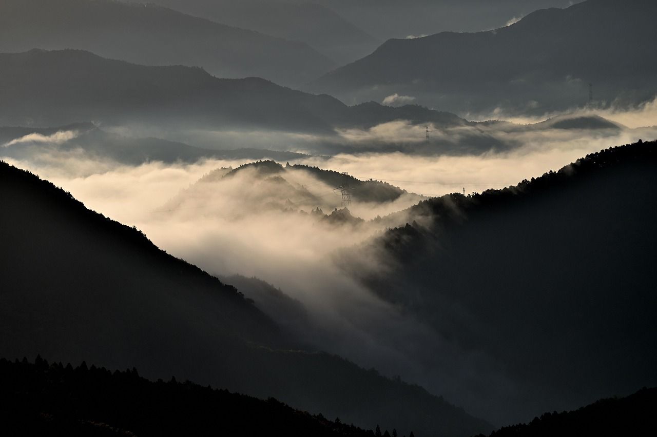 Misty mountain landscape